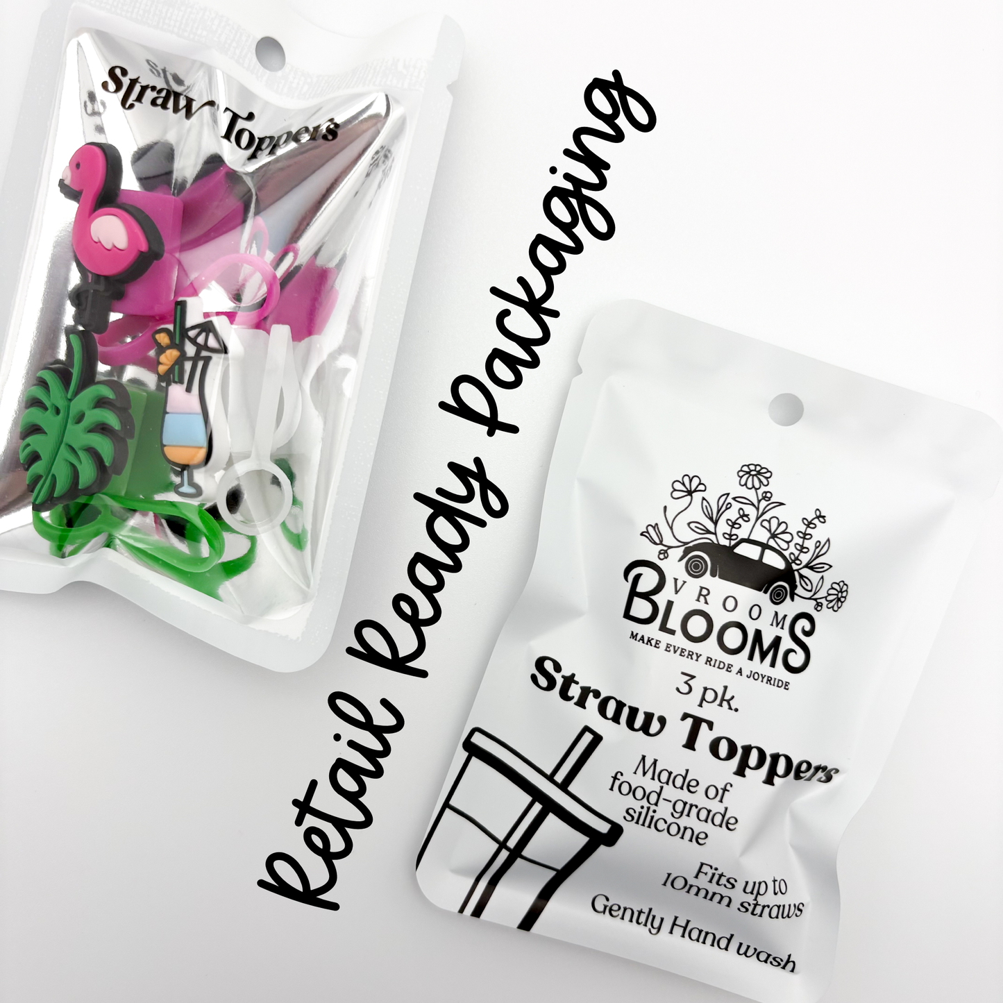 Straw Topper 3 pack - Monstera Leaf, Flamingo, Cocktail