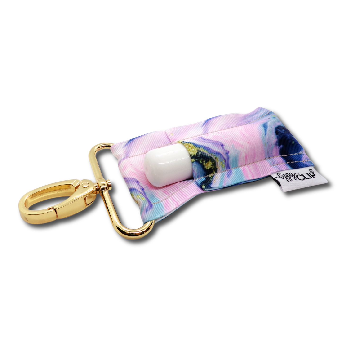 Pink Midnight Marble LippyClip KISS for Larger Lip Balms