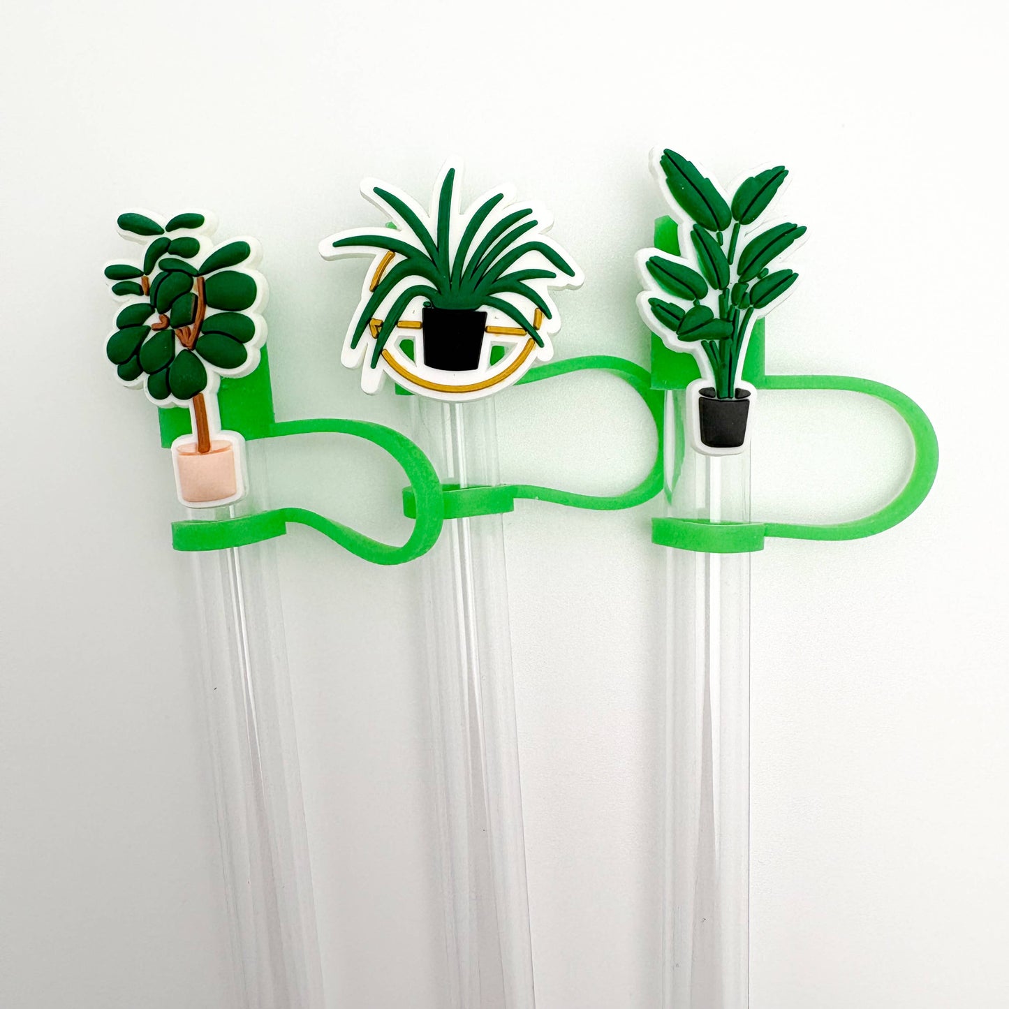 Straw Topper 3 pack - Leafy Potted Plants