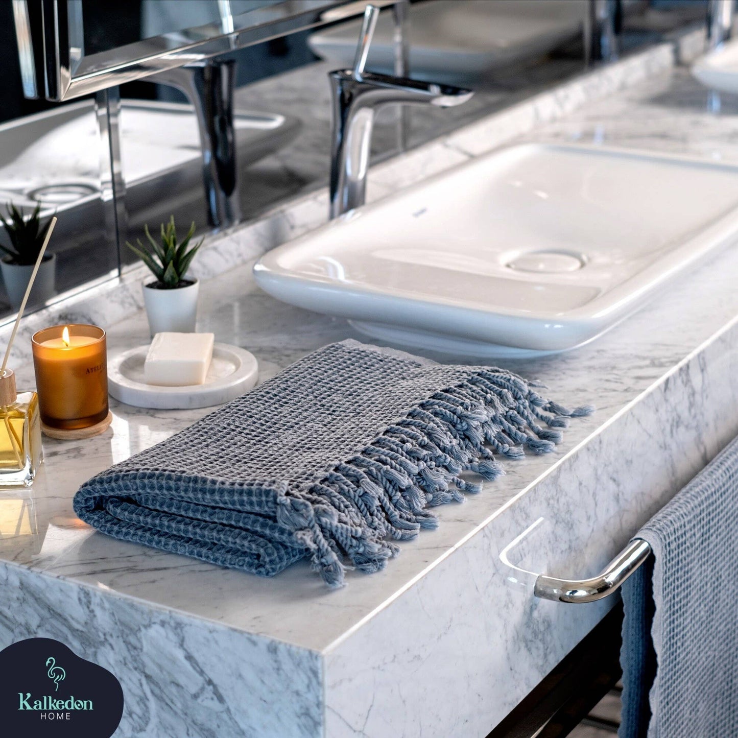 Turkish Towel | Waffle Bath Towel| Stone Washed |100% Cotton