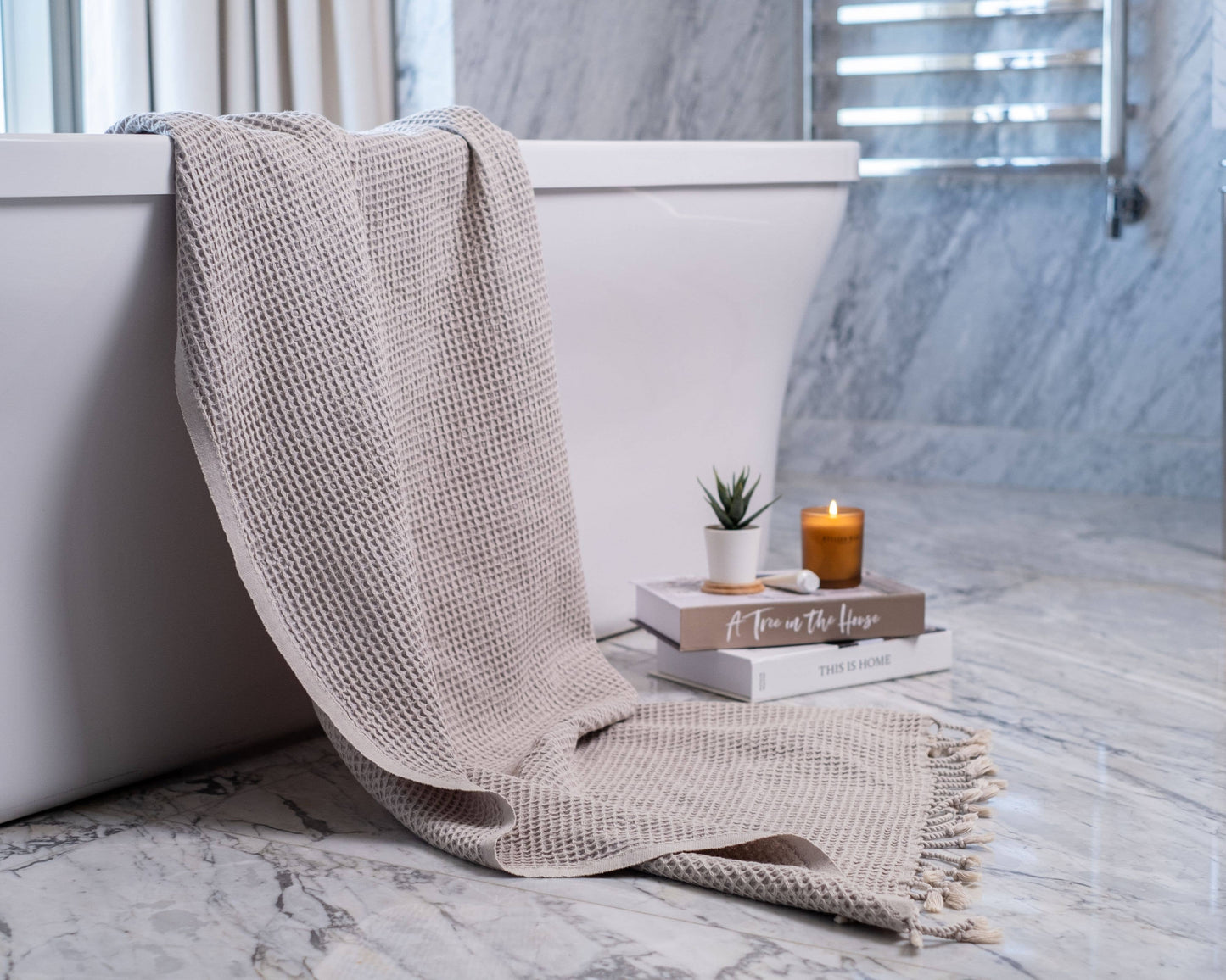 Turkish Towel | Waffle Bath Towel| Stone Washed |100% Cotton