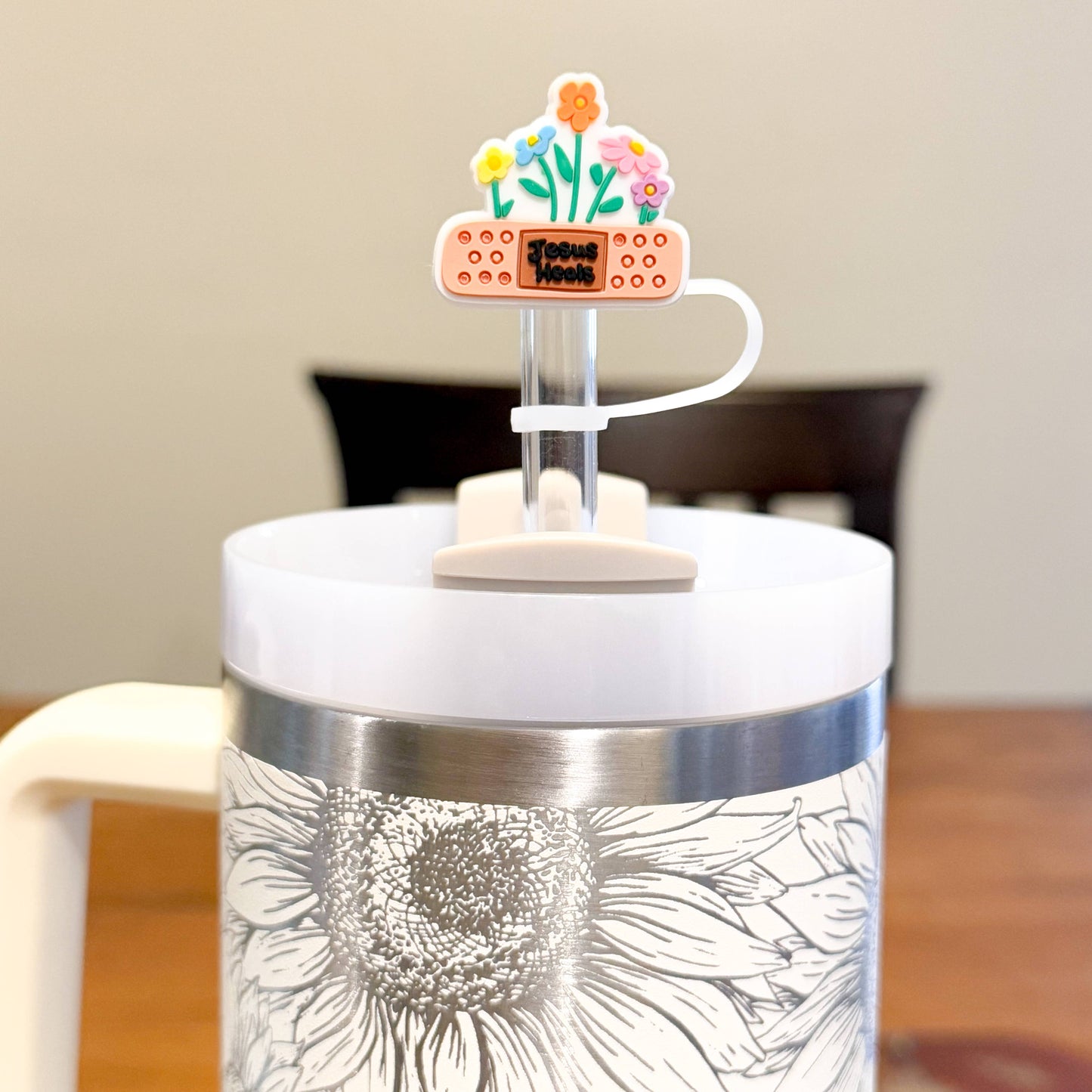 Straw Topper 3 pack - Christian Jesus Heals, God is Good