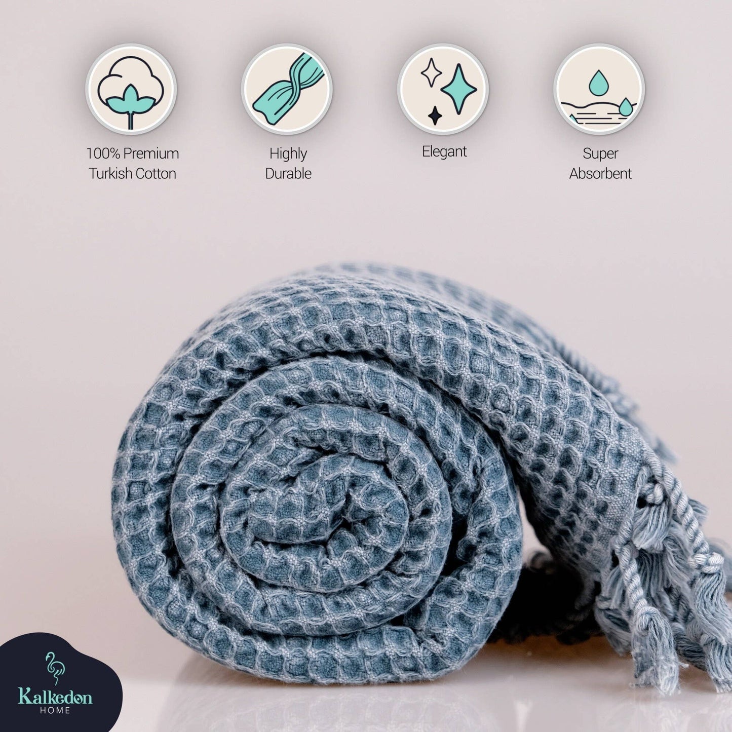 Turkish Towel | Waffle Bath Towel| Stone Washed |100% Cotton