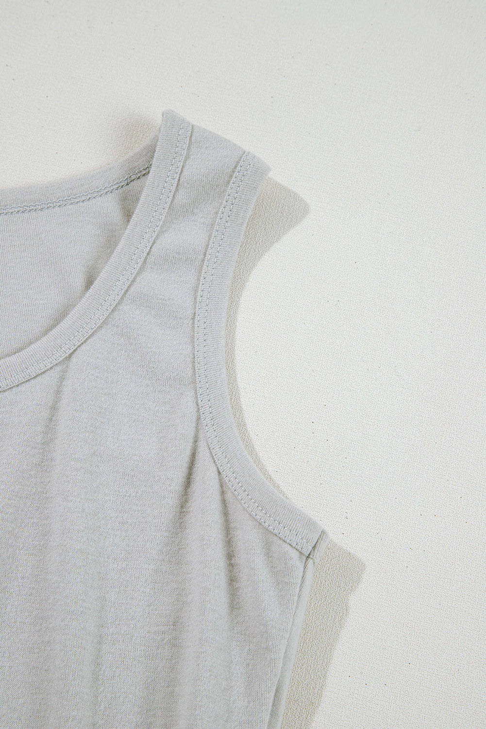 Gray Shirred Hem Crop Tank Top Shorts and Shirt Collar Cardigan 3 Piece Lounge Set