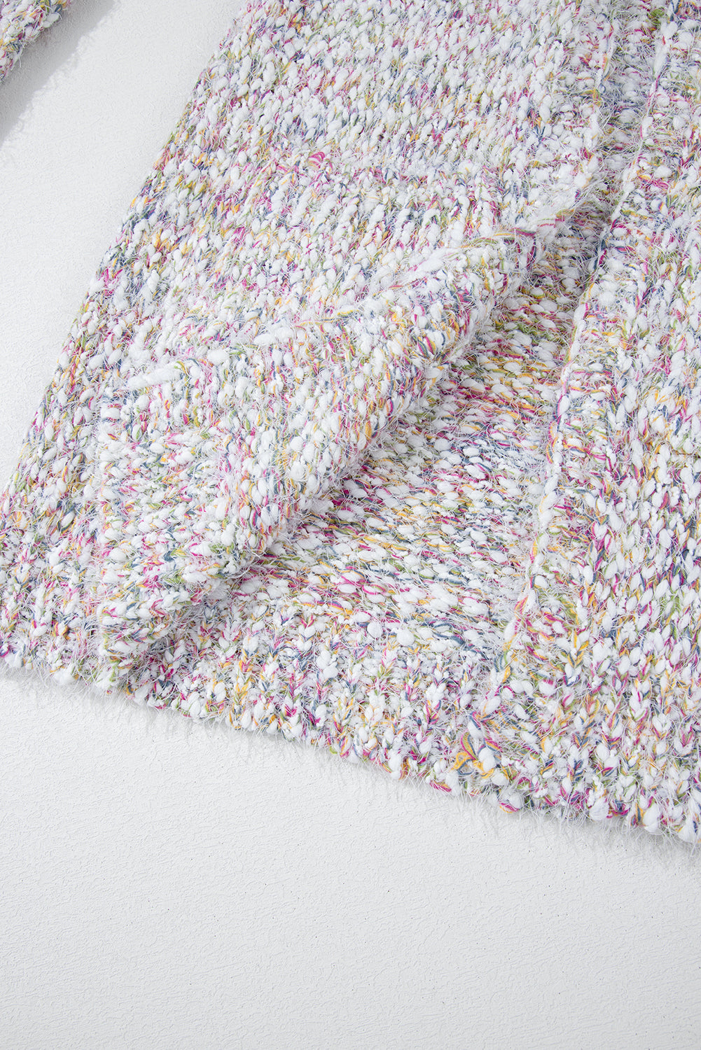 Multicolor Confetti Open Front Knit Cardigan