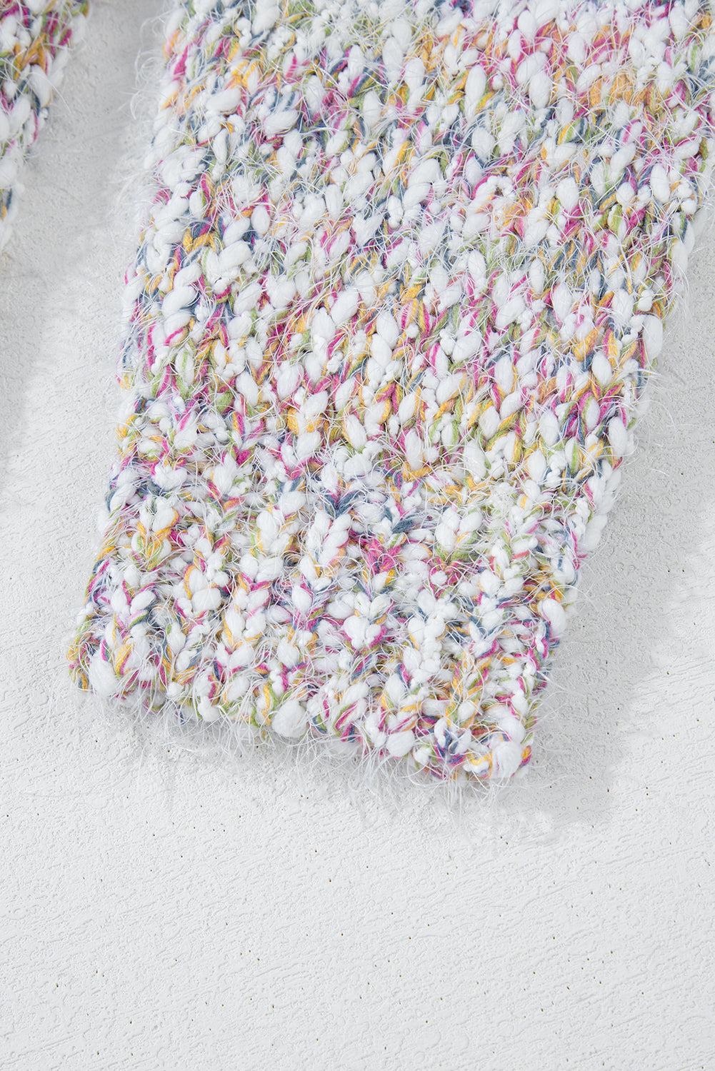 Multicolor Confetti Open Front Knit Cardigan