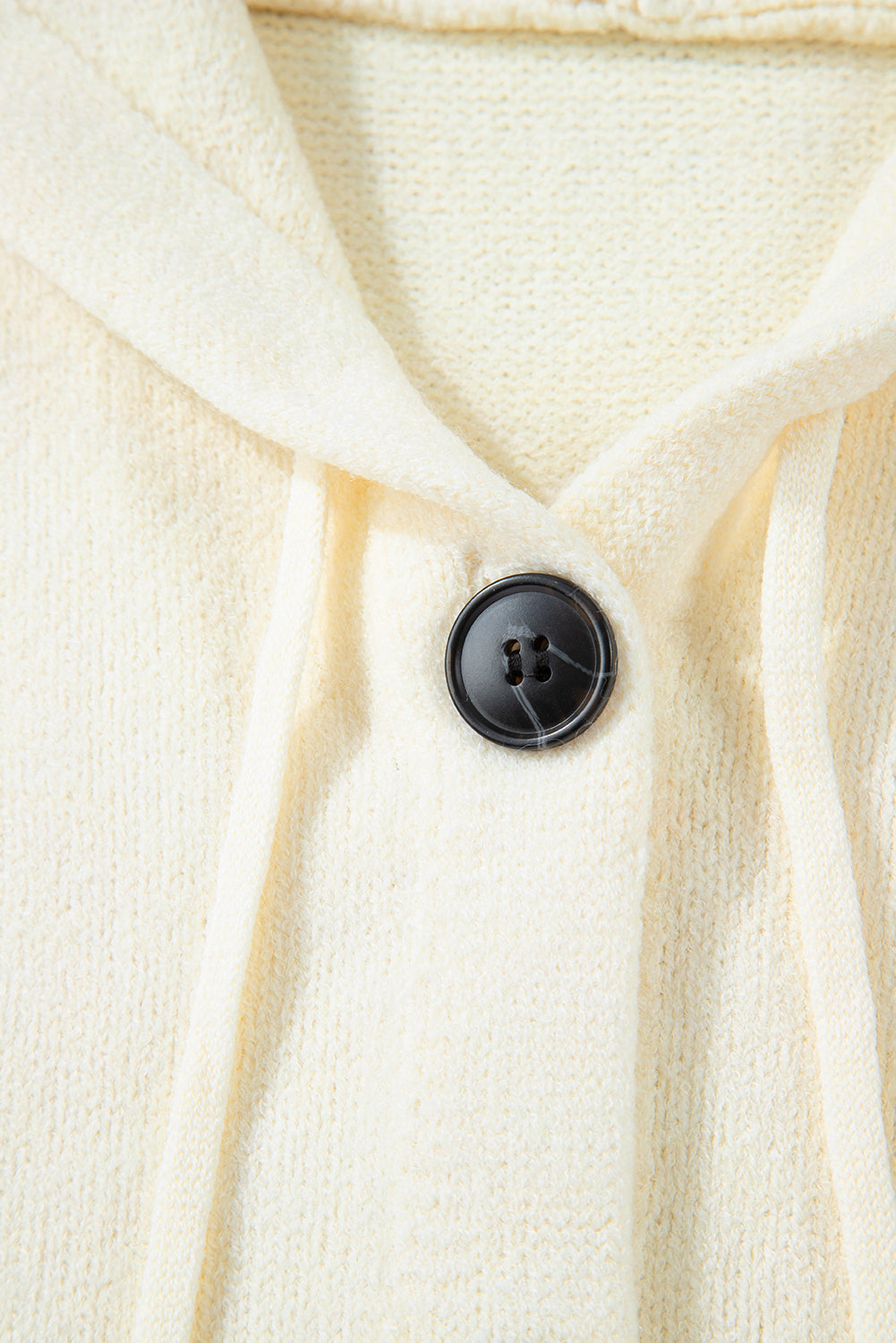 Drawstring Hooded Button Up Sweater Cardigan