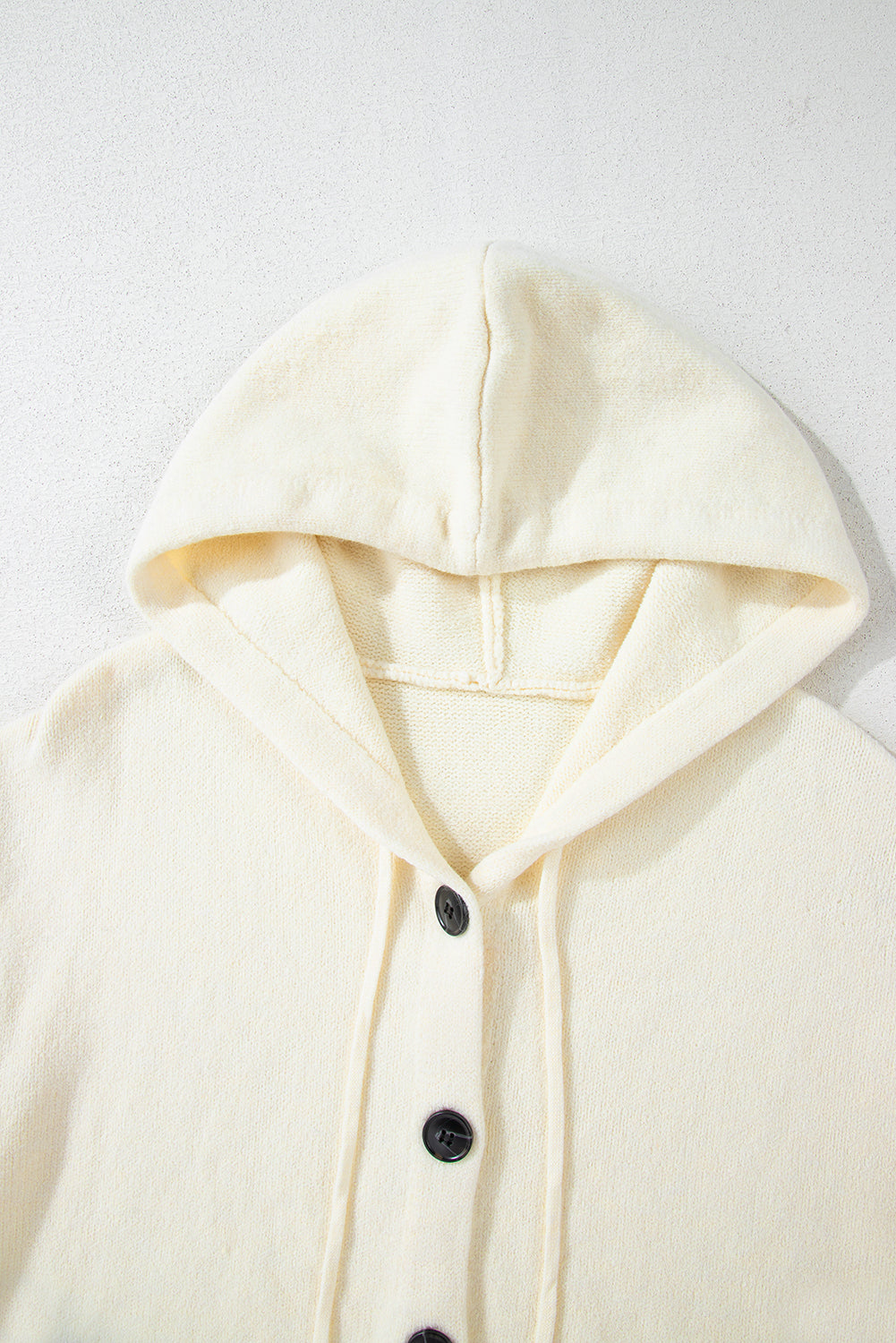 Drawstring Hooded Button Up Sweater Cardigan