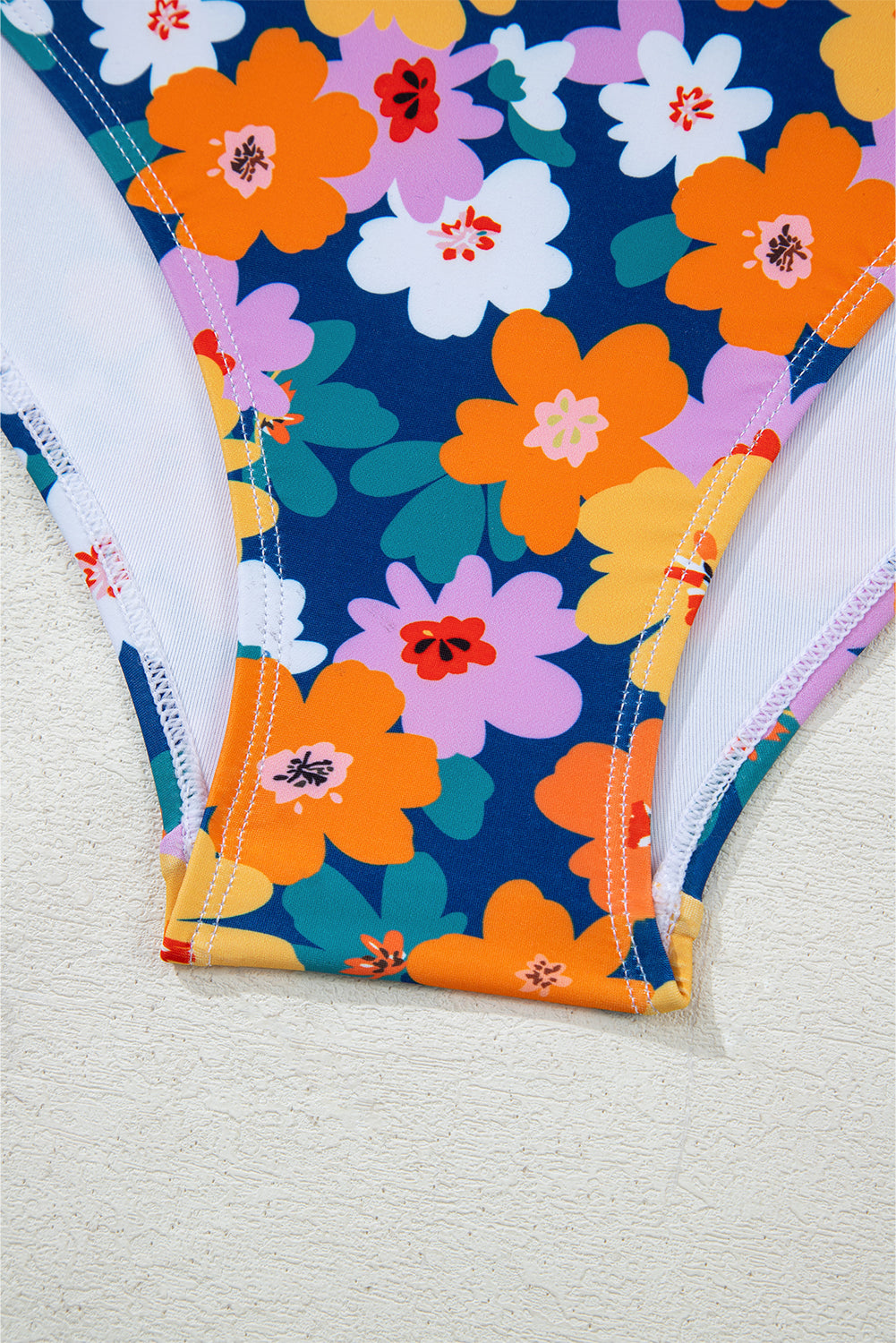 Green Floral Print Racerback Cutout High Waist 2pcs Bikini