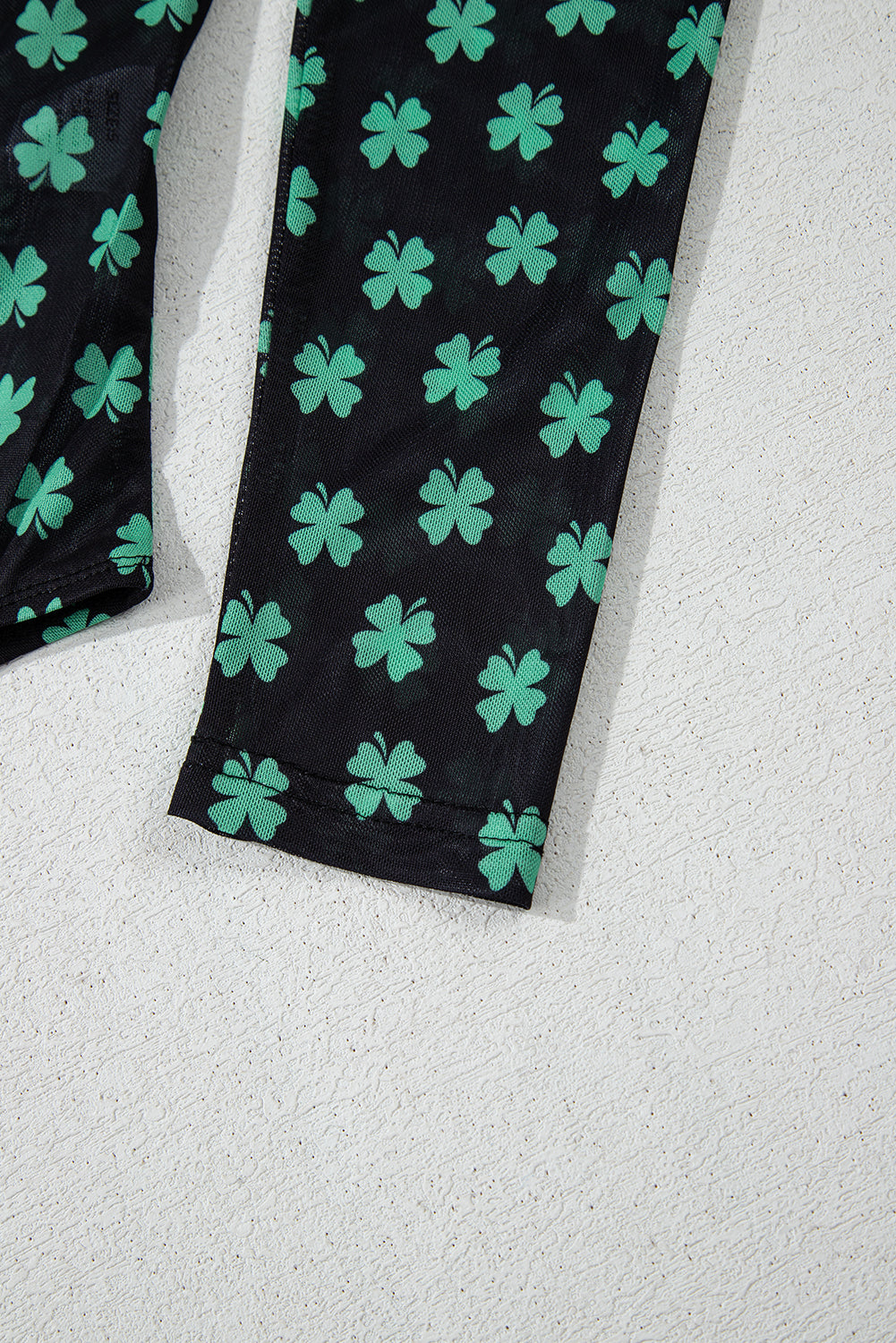 Long Sleeve Mesh Bodysuit Green St Patrick Shamrock