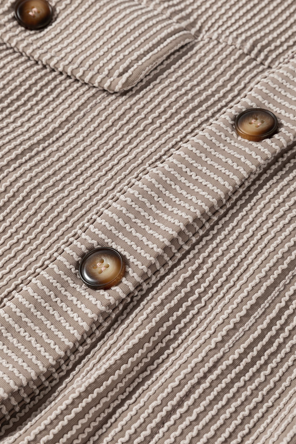 Smoke Gray Solid Corded Shacket