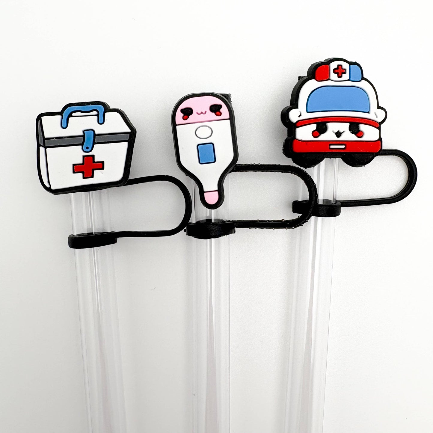 Straw Topper 3 pack - EMT, Ambulance, Smiley First Aid Therm