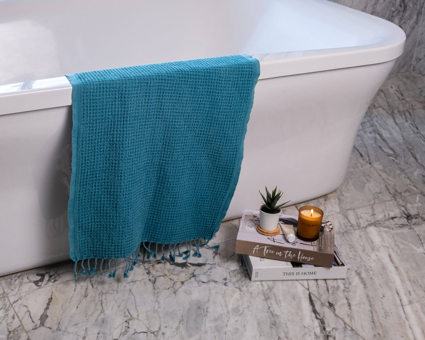 Turkish Towel | Waffle Bath Towel| Stone Washed |100% Cotton