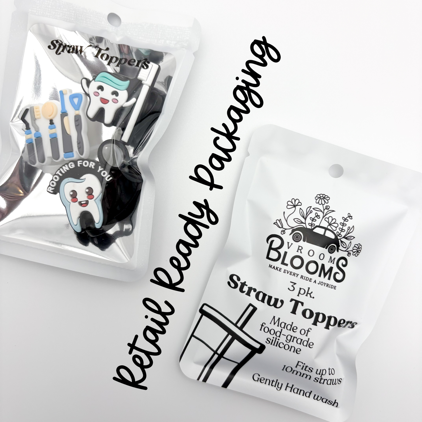 Straw Topper 3 pack - Dentist Theme, Rooting for You, Dental