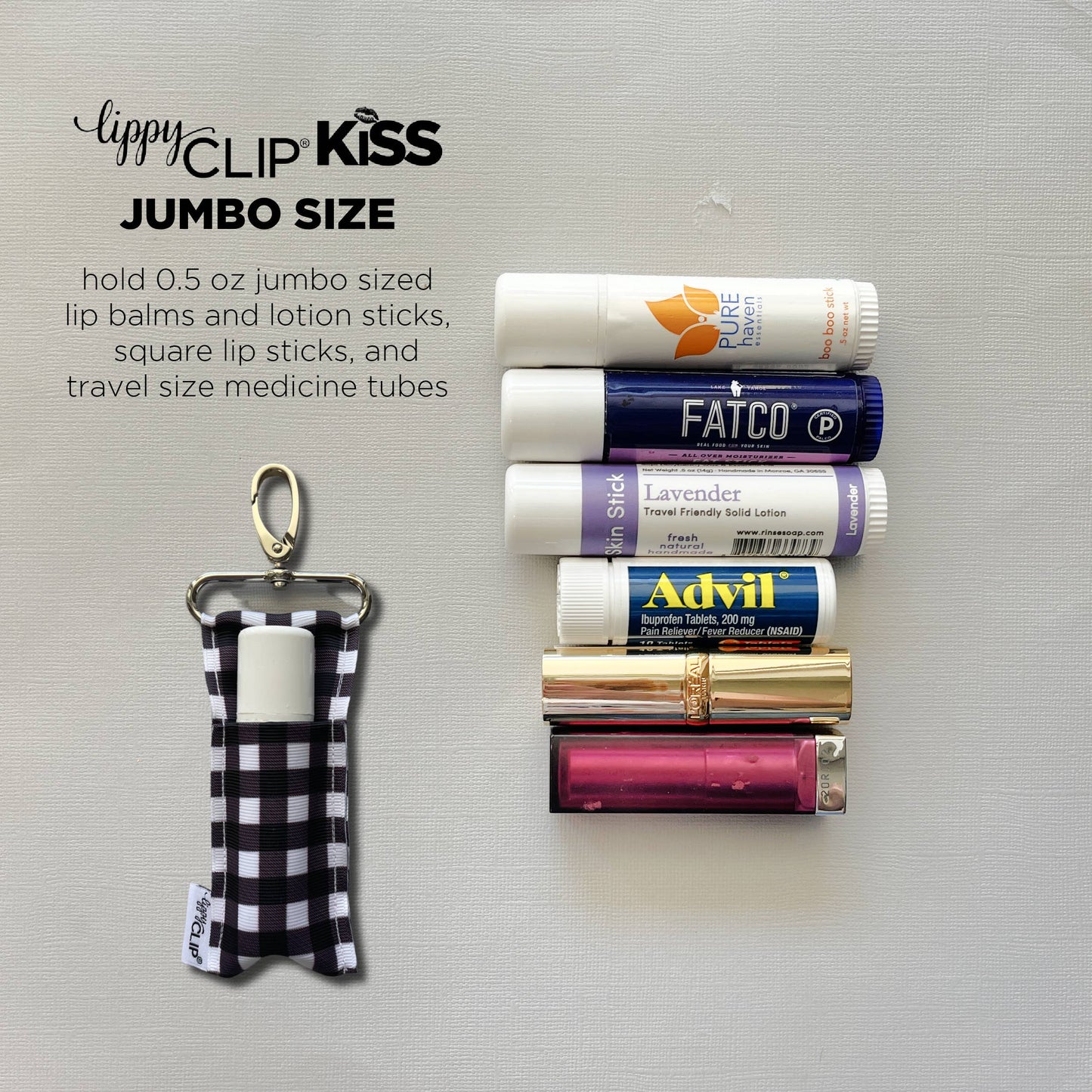 Pink Midnight Marble LippyClip KISS for Larger Lip Balms