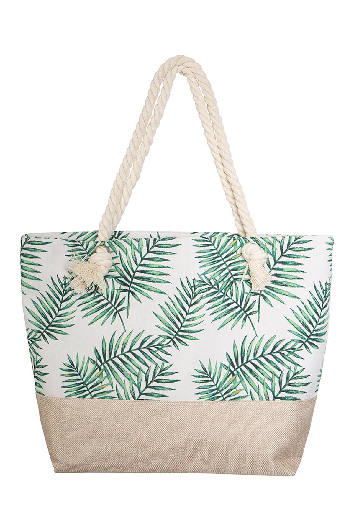 HDG3928 - TROPICAL LEAF PRINT TOTE BAG