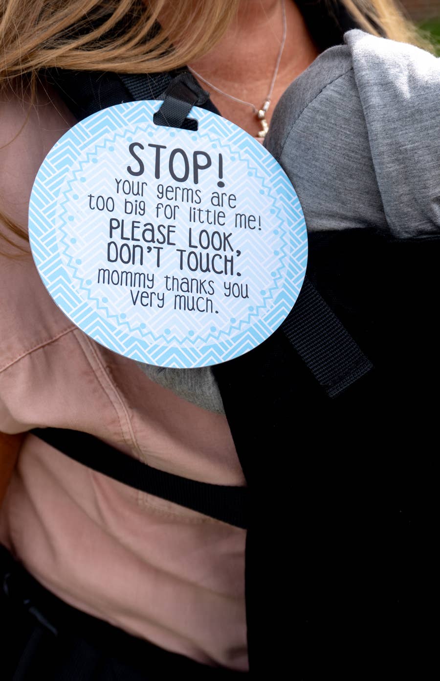 Blue Mommy No Touching and Stroller Tag