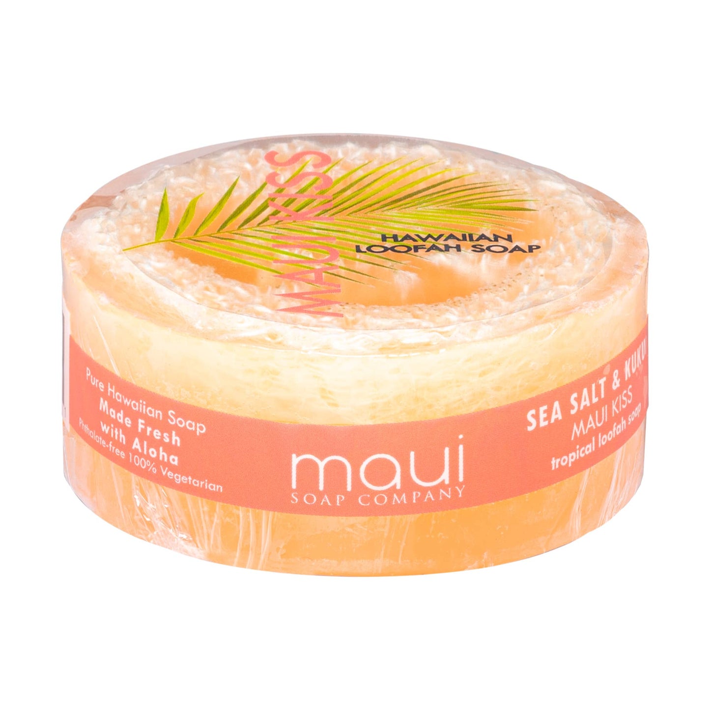 Maui Kiss Sea Salt & Kukui Exfoliating Loofah Soap 4.75oz