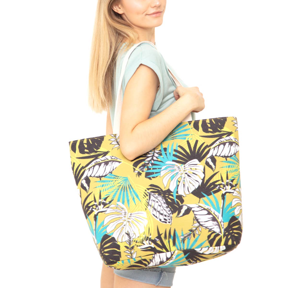 MB0119-1 - TROPICAL LEAVES TOTE BAG