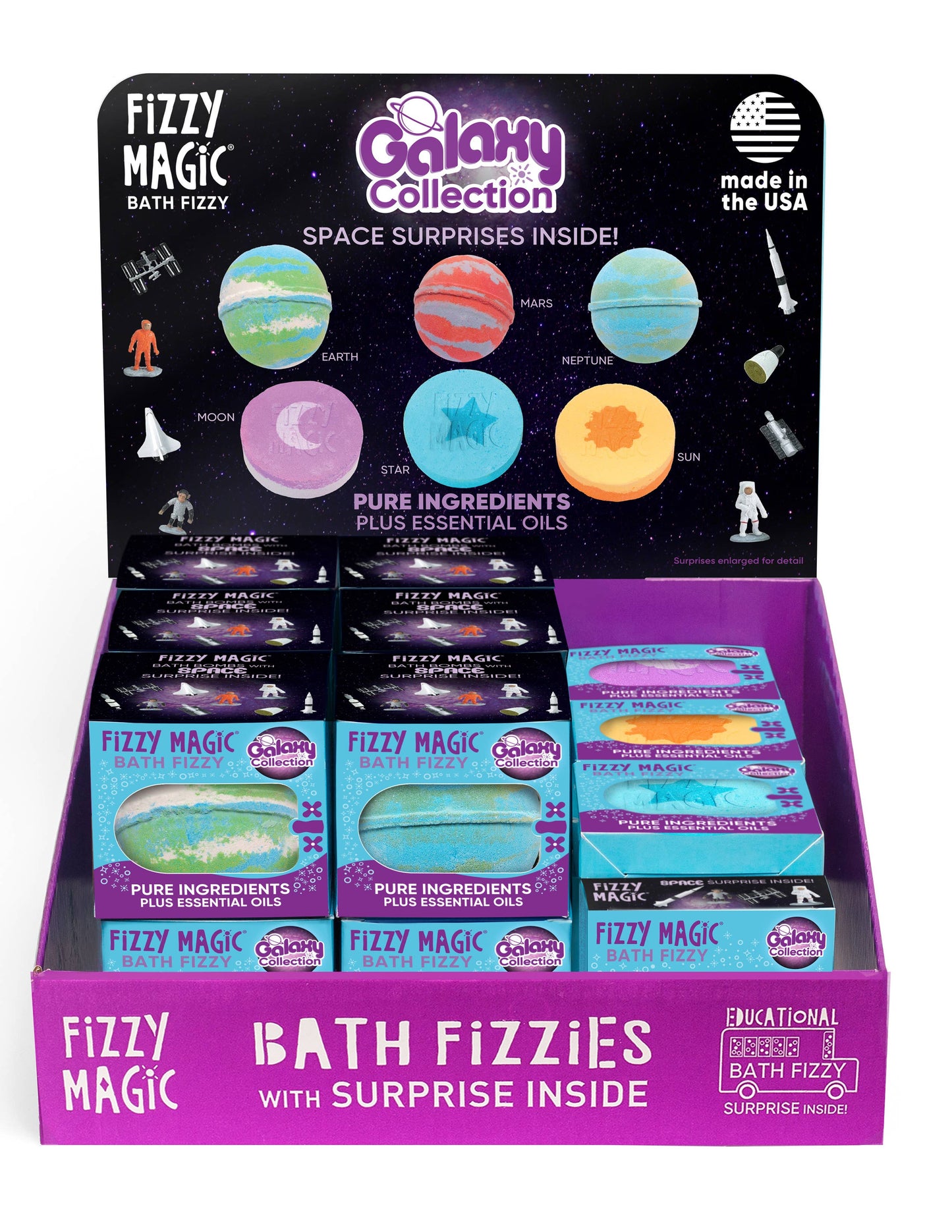 Space, Bath Bombs Surprise Inside with Display