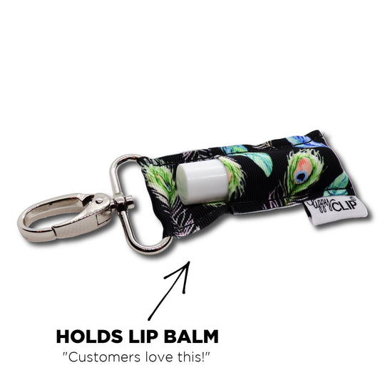 Peacock Feathers LippyClip® Lip Balm Holder for Chapstick