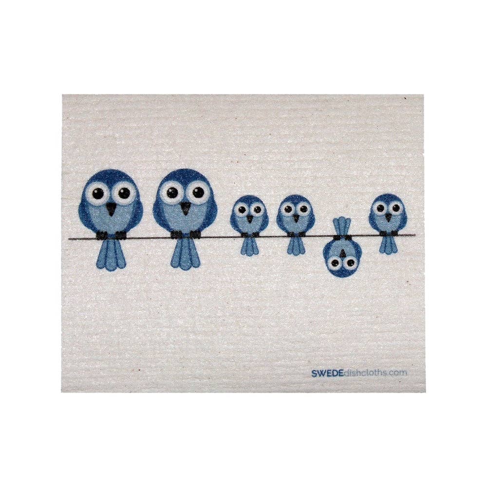 Swedish Dishcloth Bluebirds on Wire