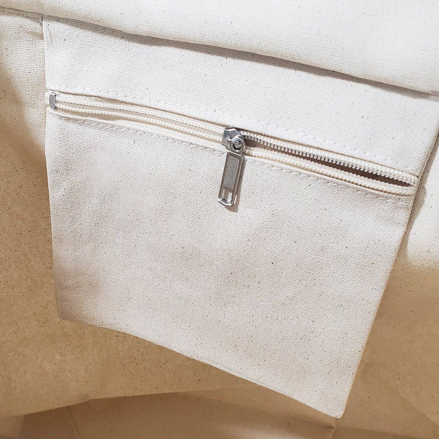 TBF Heavy Canvas Zipper Tote Bag / Zippered Pocket - TG261