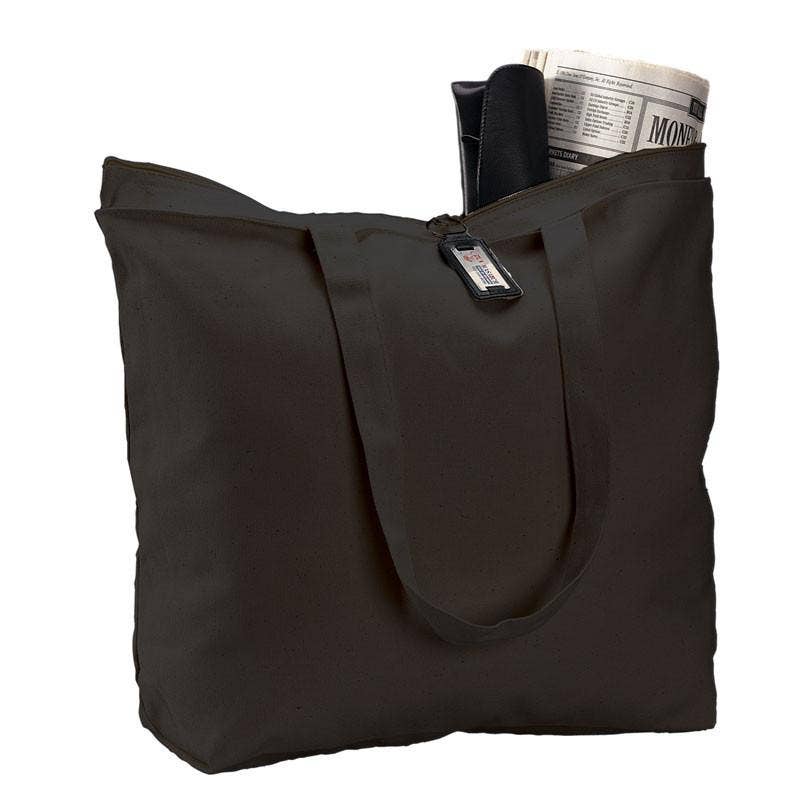 TBF Heavy Canvas Zipper Tote Bag / Zippered Pocket - TG261