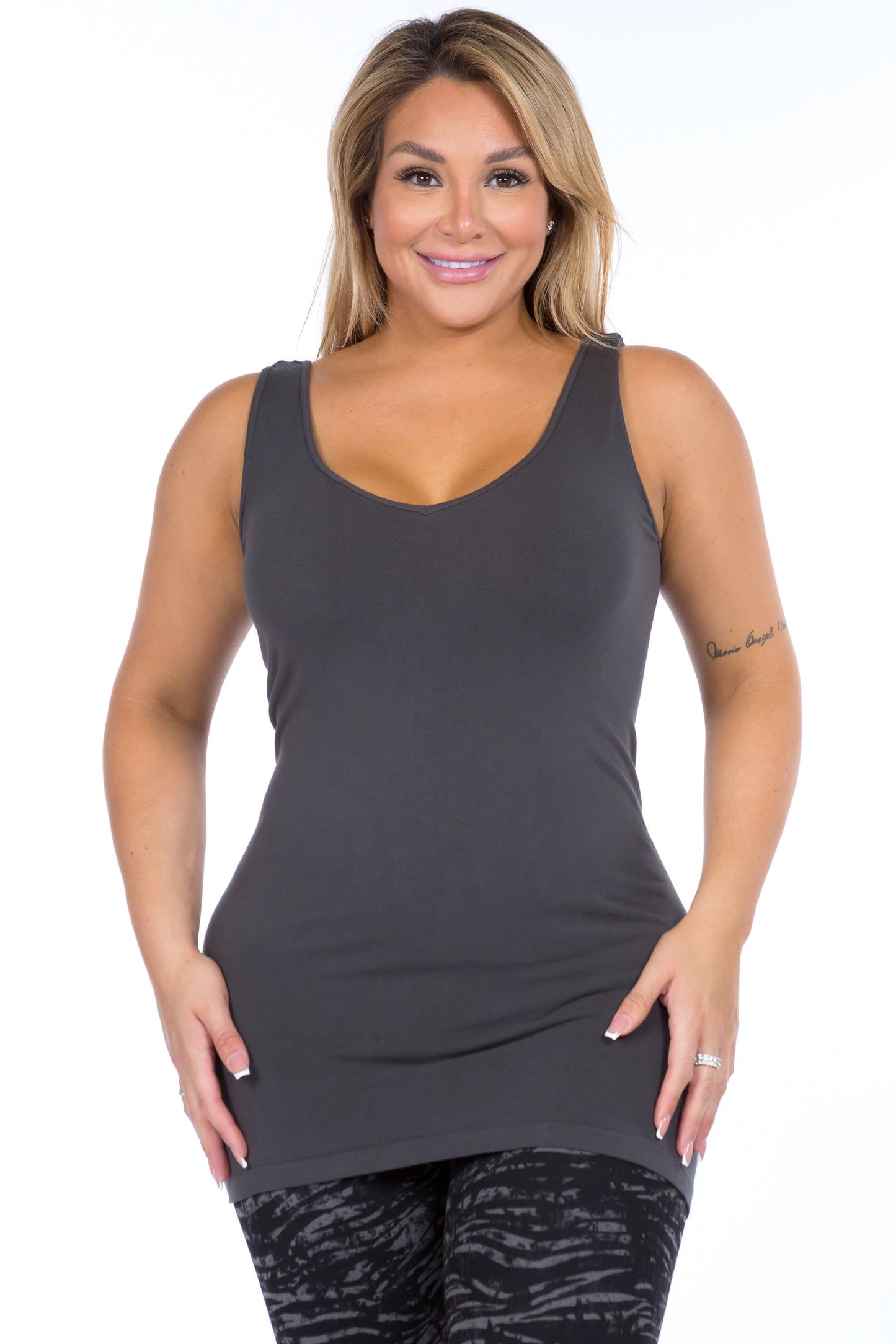 Reversible V-Scoop Neck Tank Top