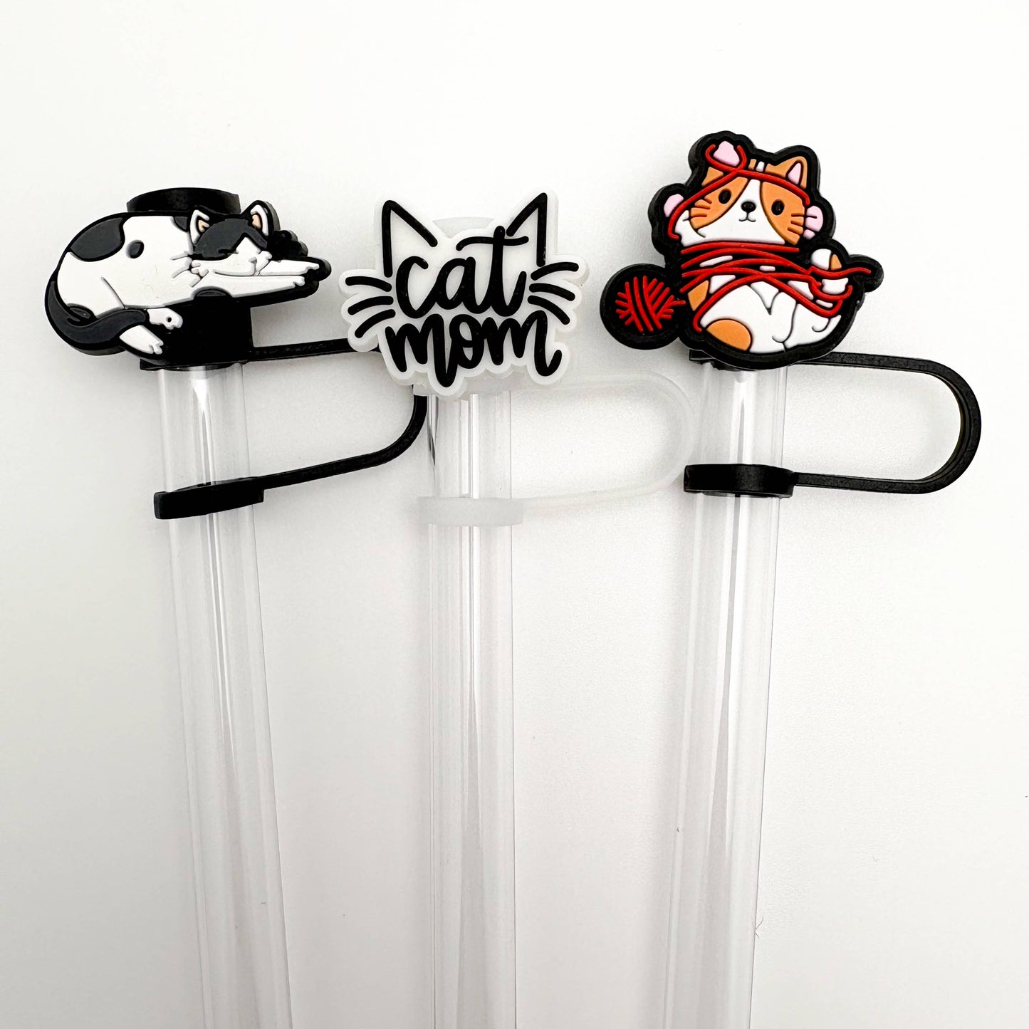 Straw Topper 3 pack - Cat & Yarn, Cat Mom, Sleepy Cat