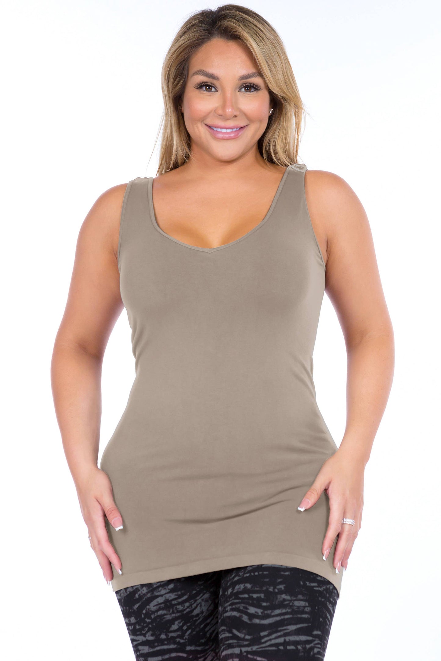 Reversible V-Scoop Neck Tank Top