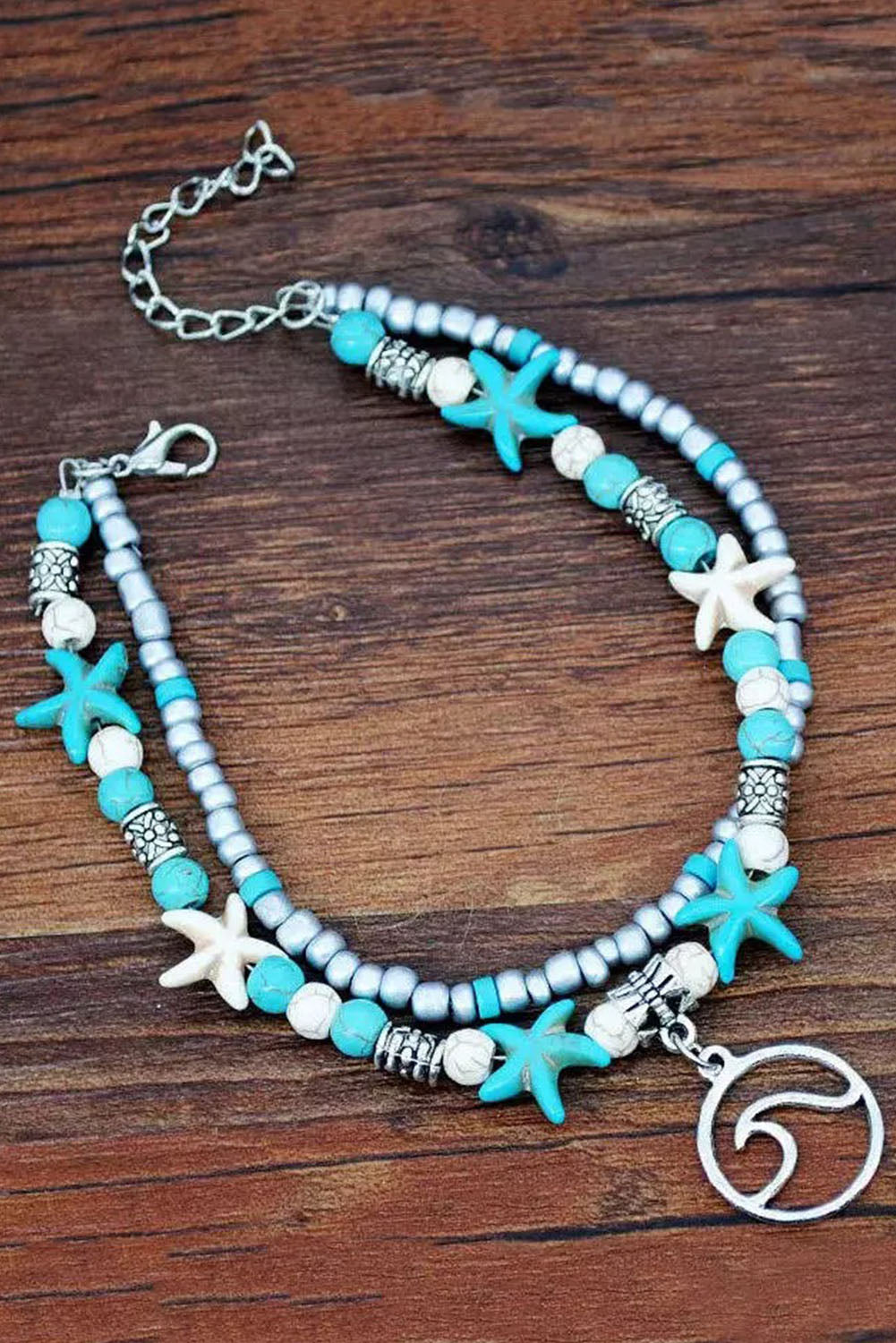 Sky Blue Beach Double Anklet