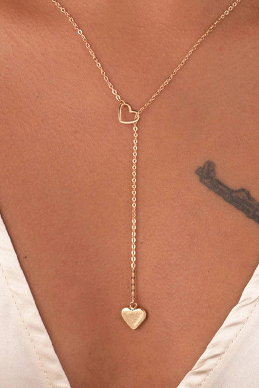 Gold Heart Shape Hollow Necklace