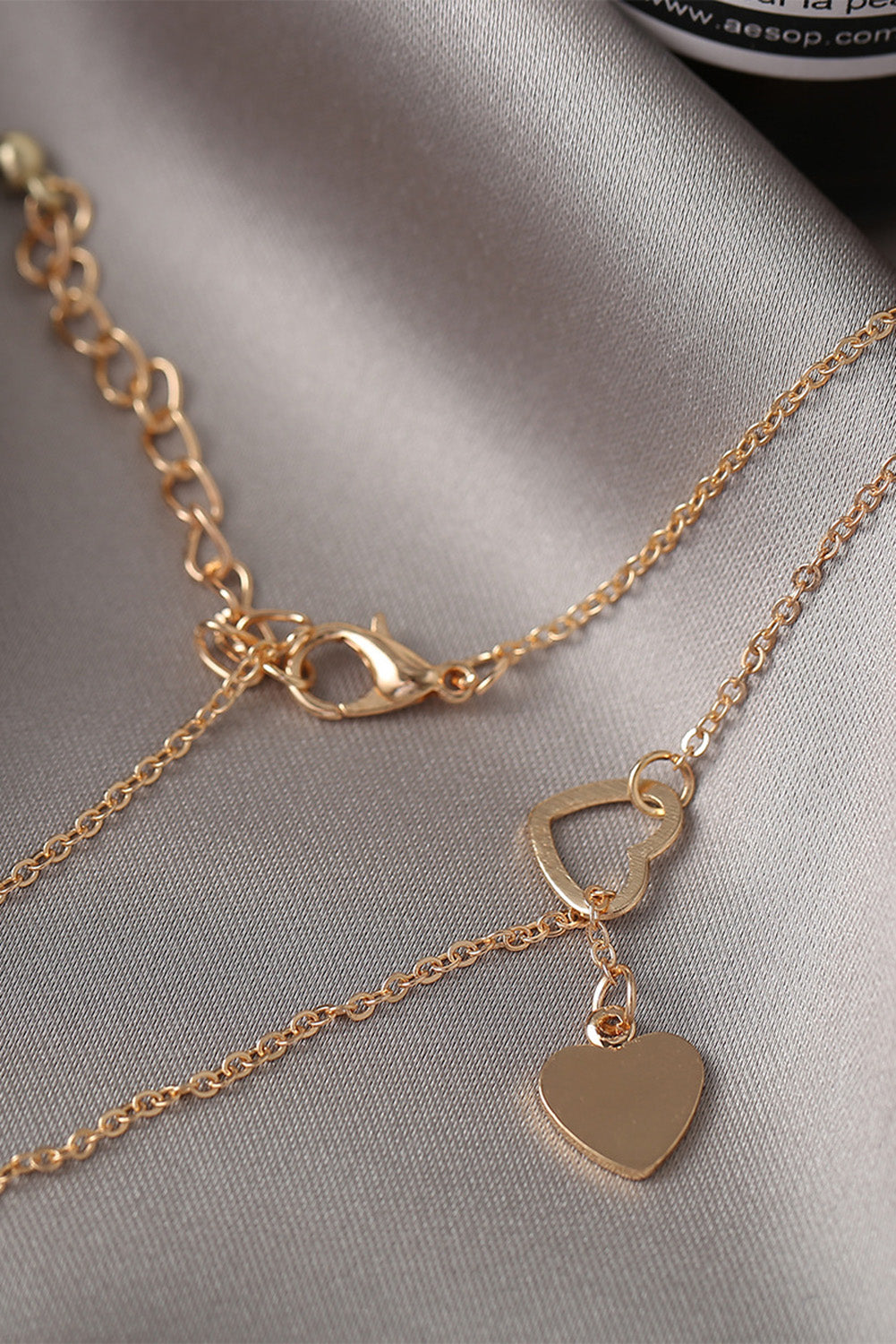 Gold Heart Shape Hollow Necklace