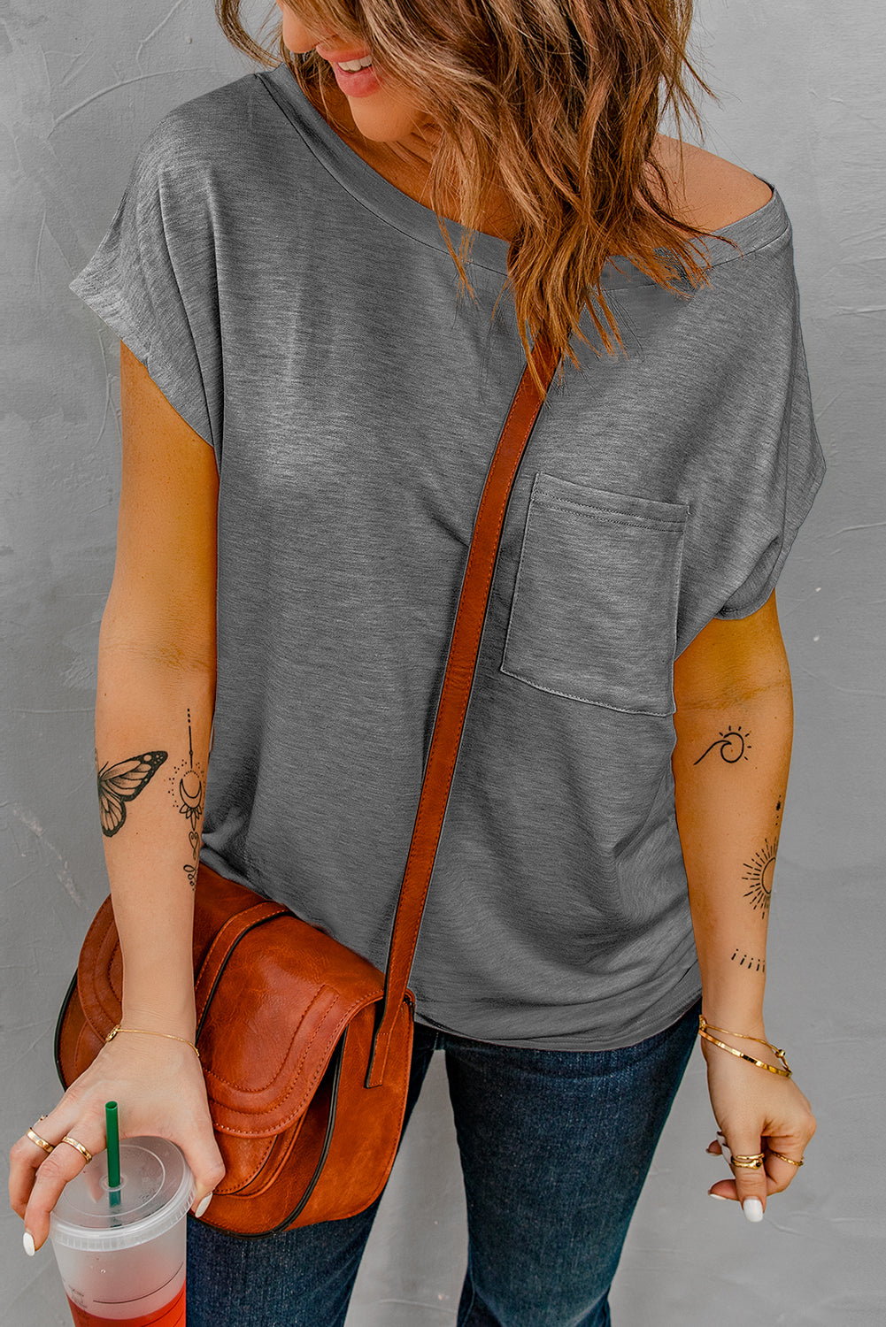 Pocketed Tee with Side Slits