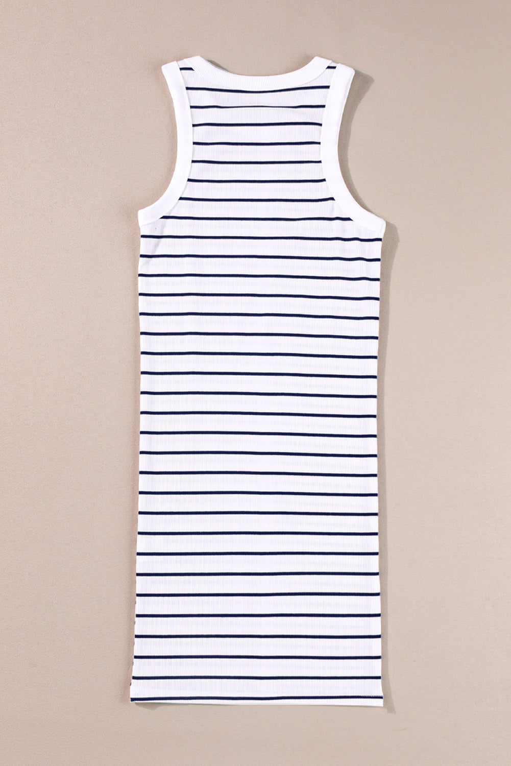 Stripe Ribbed Knit Tank Mini Dress