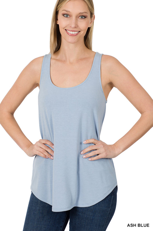 SLEEVELESS ROUND NECK ROUND HEM TOP