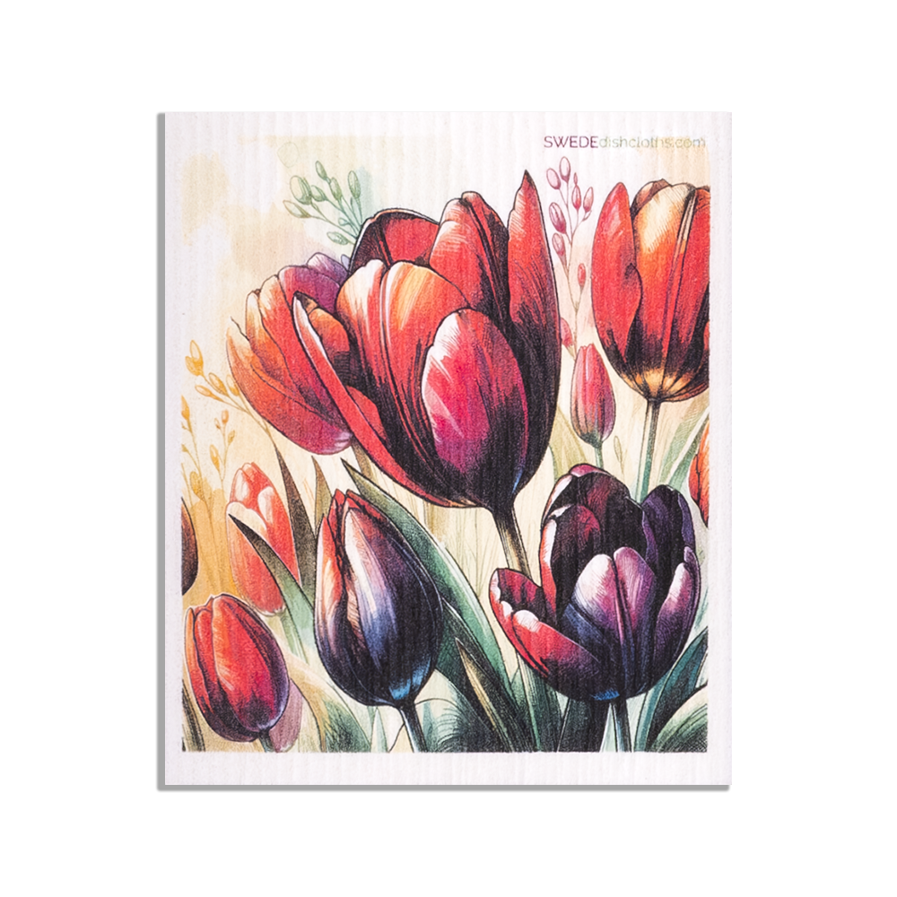 Swedish Dishcloth Colorful Tulips