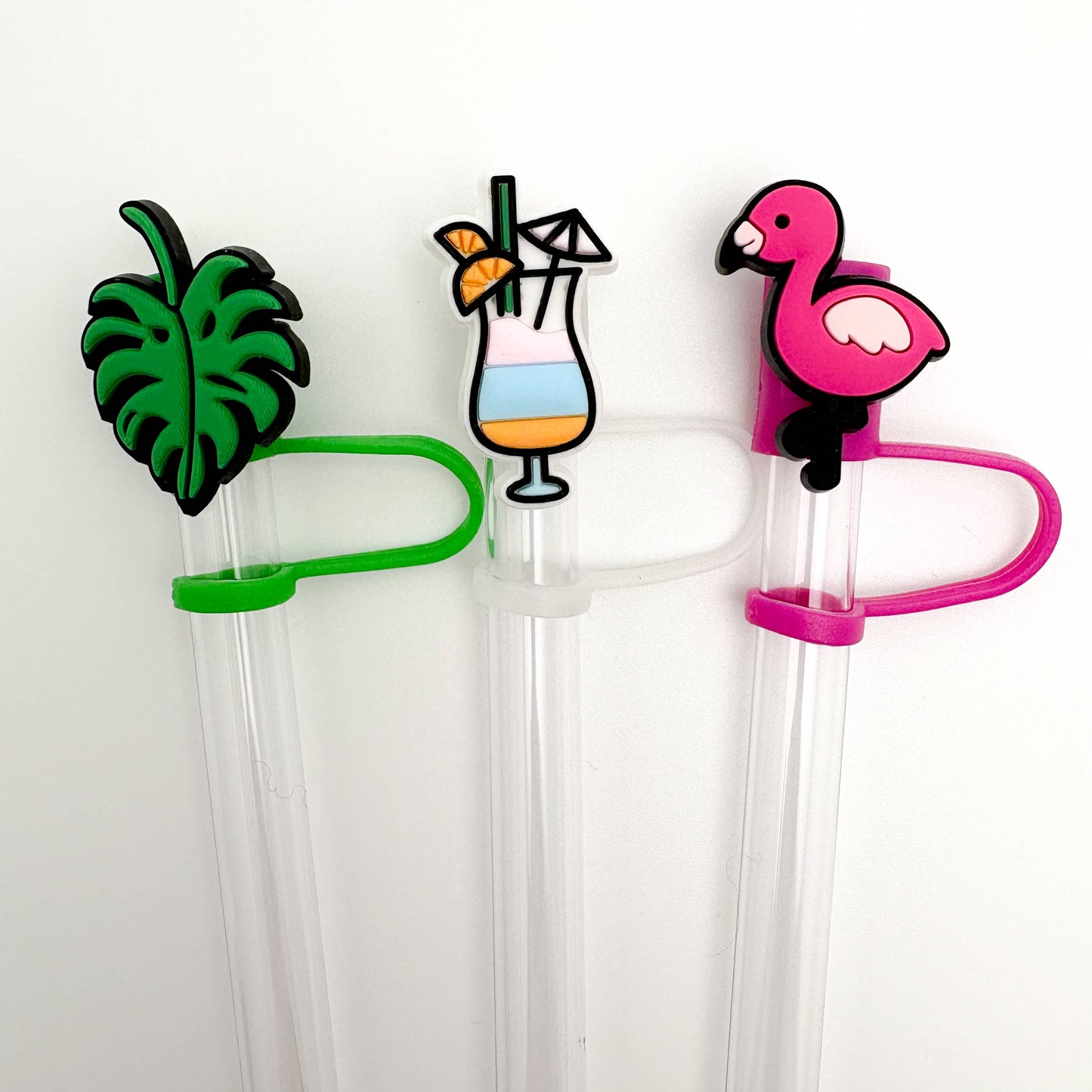 Straw Topper 3 pack - Monstera Leaf, Flamingo, Cocktail