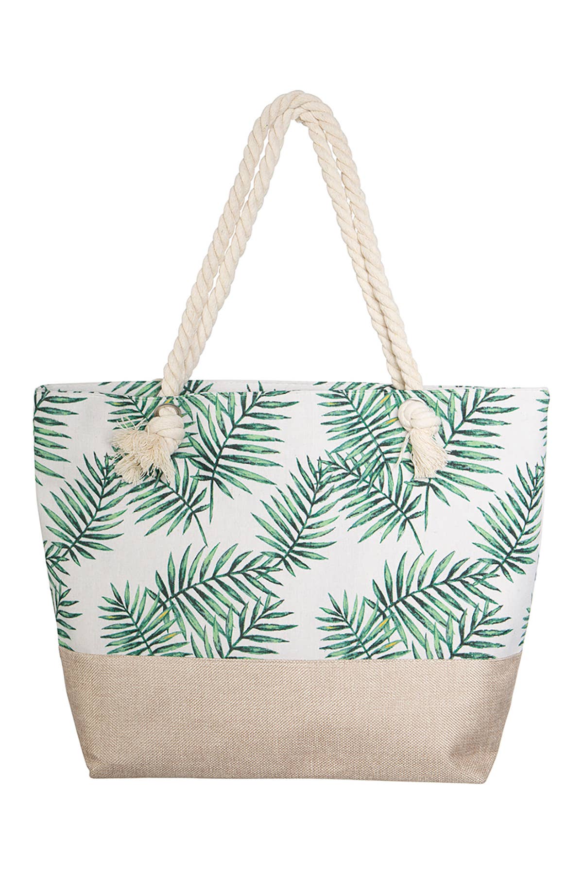 HDG3928 - TROPICAL LEAF PRINT TOTE BAG